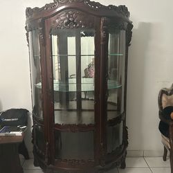Dark Brown Antique China Cabinet 48 inches width x 79 inches Length china cabinet
