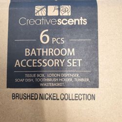 Creative Scents 6-Piece Bathroom Accessory Set (Brushed Nickel Collection)