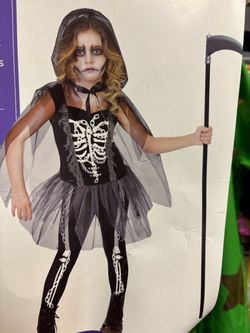 New, girls Skeleton costume size 4-6