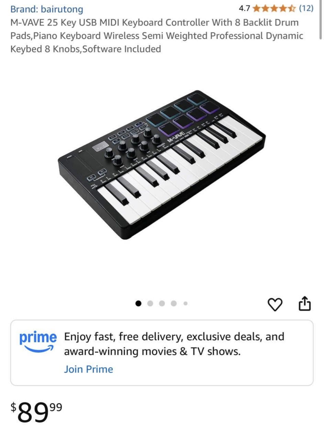 M-VAVE 25-Key USB MIDI Keyboard Controller