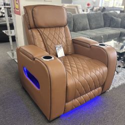 PWR Brown Reclining Chair (Available In Multiple Colors) For Sale 30% Off