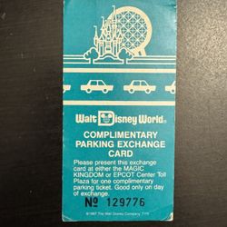 Vintage World Disney World Parking Pass