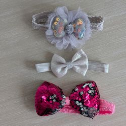 Baby / Toddler Girls Sparkly Headbands, Set Of 3