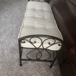 Metal Bench with Cushion