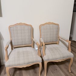 Pair of French Style Open Arm Chairs