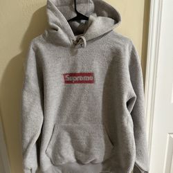 Supreme Inside Out Box Logo Hooded Sweatshirt Heather Grey for
