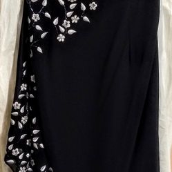 Black Beaded, Embroidered, Cocktail/Evening/Formal/Prom Gown