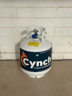 Empty propane gas tank for bbq grill