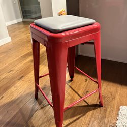 Red Bar Stools With Cushions