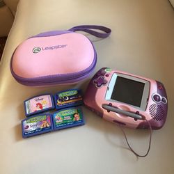 Leap Frog Leapster with case and 4 games
