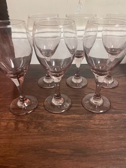 Pink Stemmed Wine Glasses