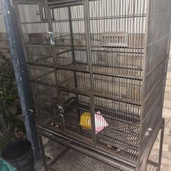 Metal stand-up birdcage