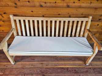 7ft Wooden Bench W/ Cushion 