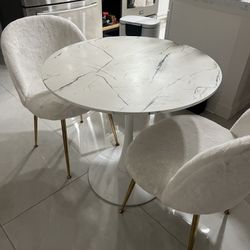 Tulip Round Dining Table & 2 Chairs