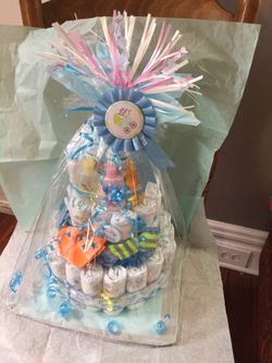 Diaper cake...just add a $1 balloon