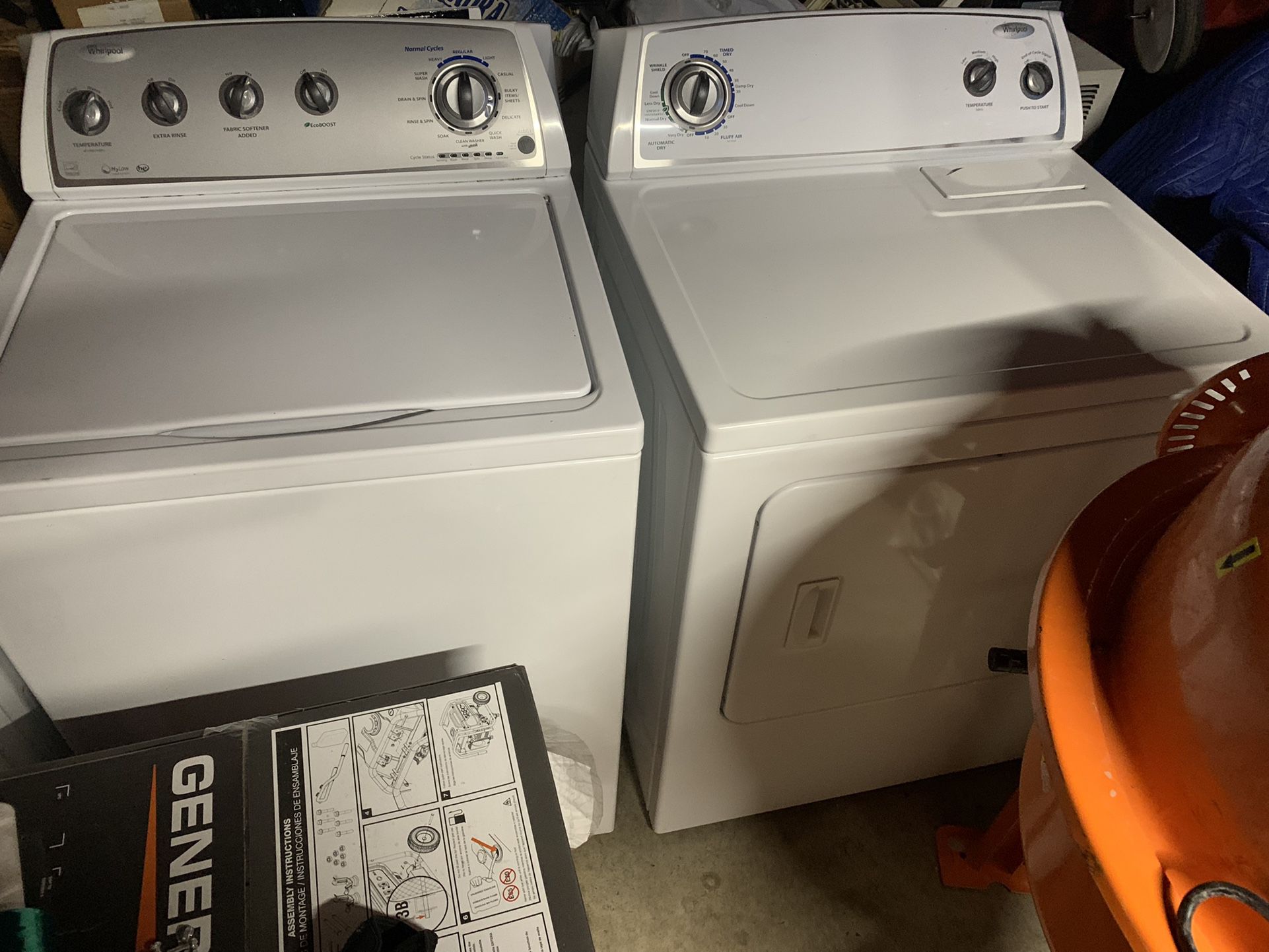 Whirl pool washer and dryer high-efficiency