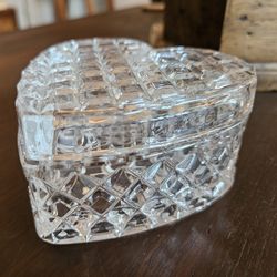 Vintage Heart Shaped Crystal Box