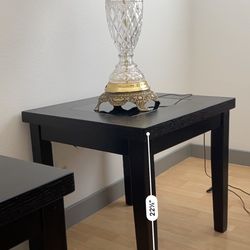 2 Dark Cherry Side Table With Glass top 