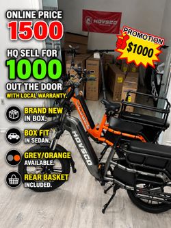 Ebike for family electric bike for kid and grocery - rear basket included