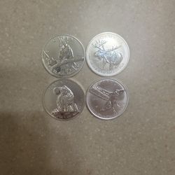 Canada Wildlife Series 1 Oz 999.9 Silver Coins.  $42 Each 