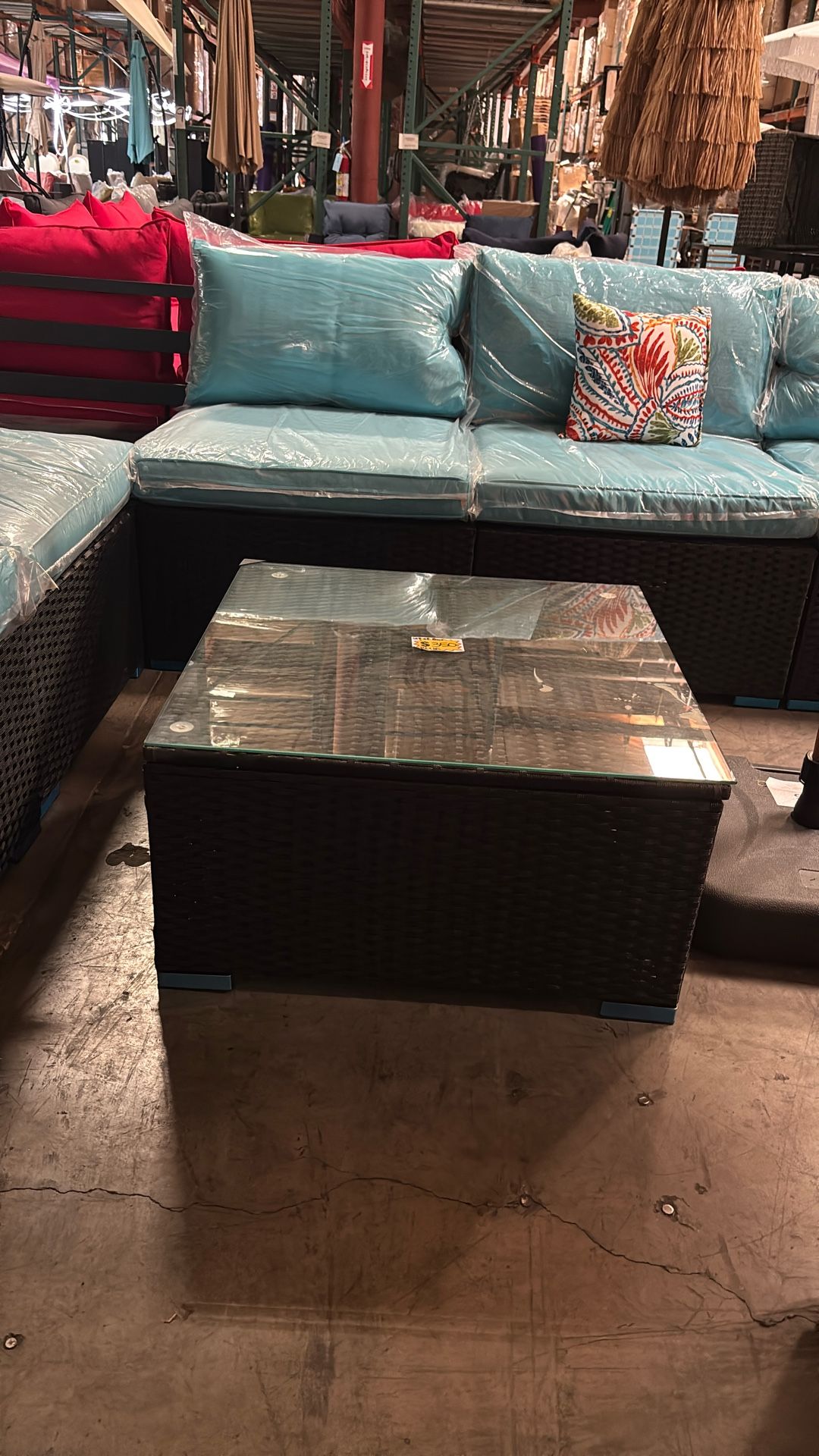 ON SALE!! 8 Pieces Outdoor Conversation Set In Turquoise Blue