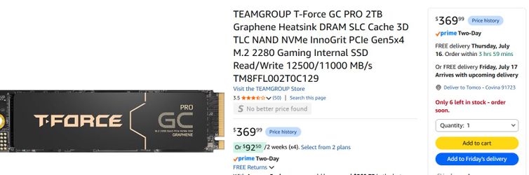 T-Force GC PRO NVMe Graphene cooled SSD