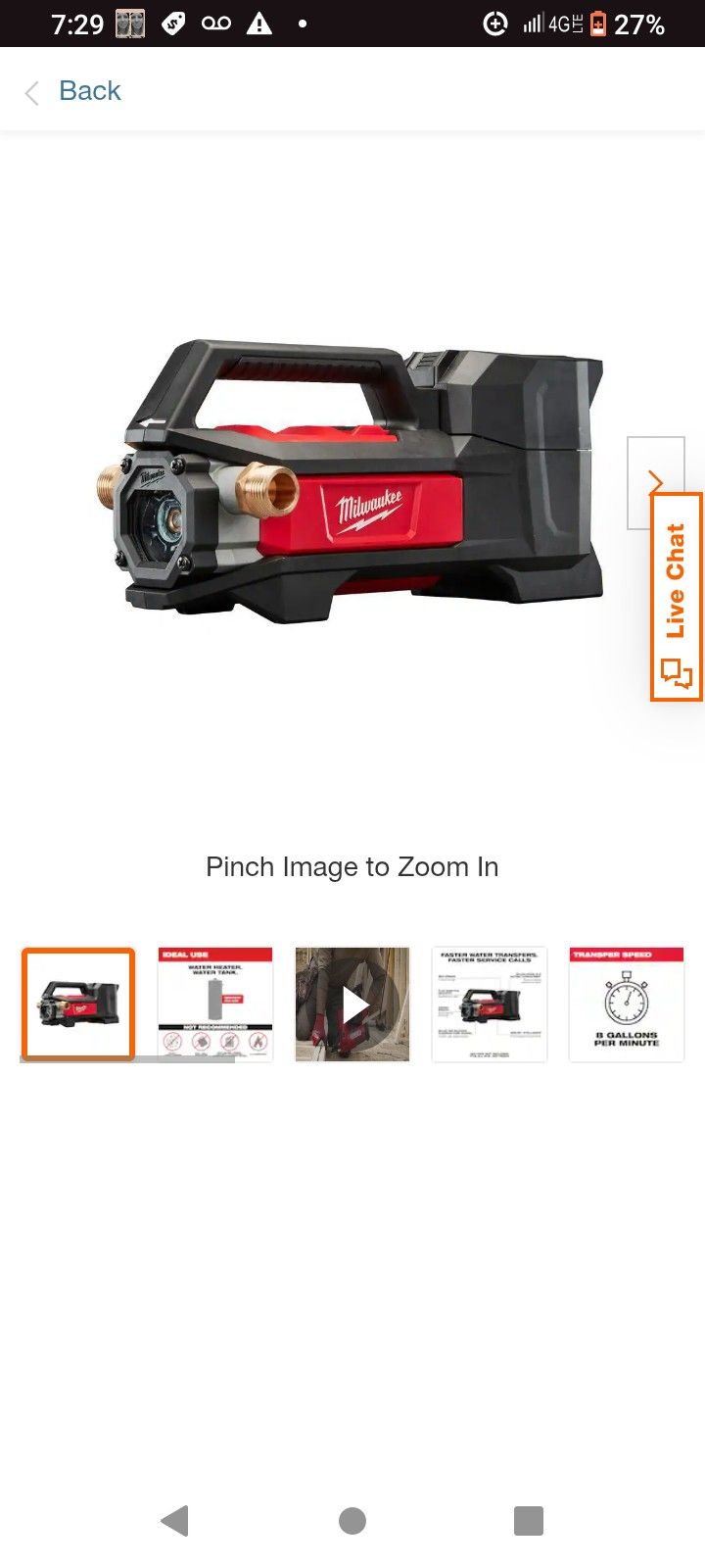 Milwaukee M18 Transfer Pump With Battery Included!!