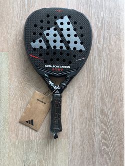 Adidas Metalbone Carbon Padel Racket/Paddle Black Red w/ Wrist Strap