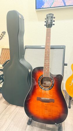 Fender Hot Rod Design T-Bucket 300CE Acoustic-Electric Guitar With NEW FENDER HARD CASE