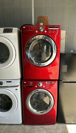 LG Front Load Set Red - Energy Efficient Stackable