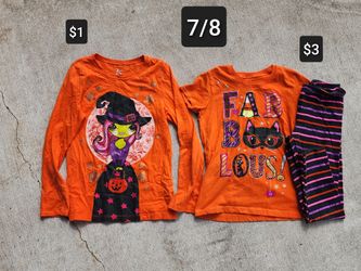 Halloween Shirt Tops 7/8 Girl Kid