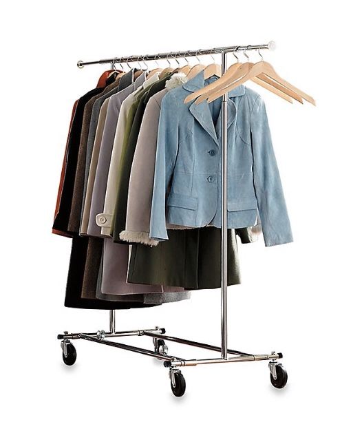 New - 74-Inch Collapsible & Expandable Commercial Rolling Garment Rack in Chrome - Just Assembled & Ready 2 Roll 🤙