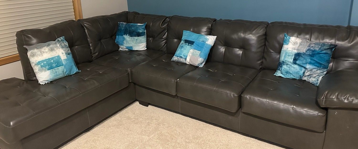 Sectional L Shape Leather Couch