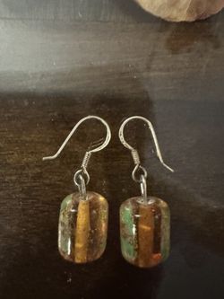 Fashion Jewelry Multicolor Glass Dangle Drop Earrings Rectangular Hook Design