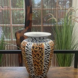 Flower Vase Tiger/Zebra Print