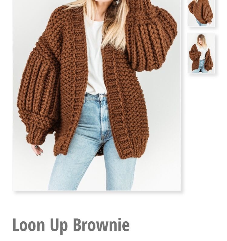 Mums handmade loon up brownie knit cardigan