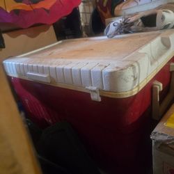 Large Red Hard Cooler with Lid
