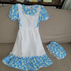 Halloween Costume Colonial Prairie Pioneer Dress & Bonnet