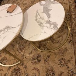 Faux Marble Nesting Coffee Tables