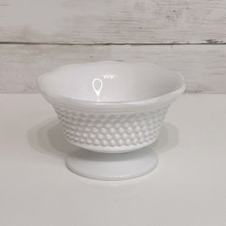 Vintage Westmoreland Hobnail Milk Glass Footed Condiment Dish PRICE FIRM