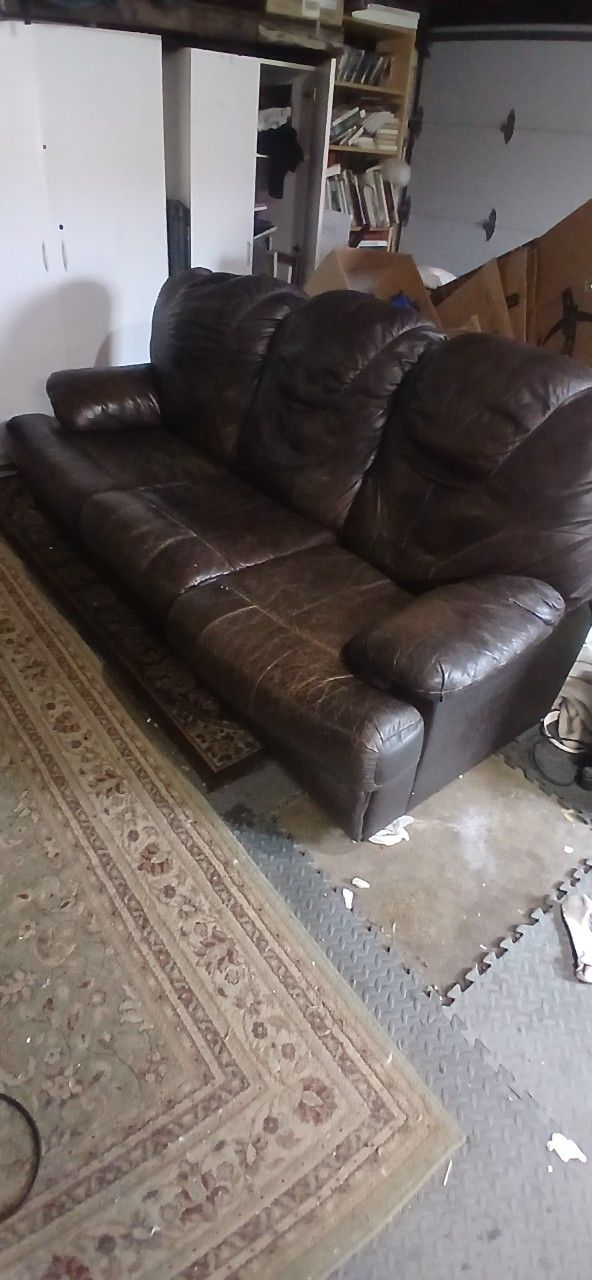 Brown Leather Couch