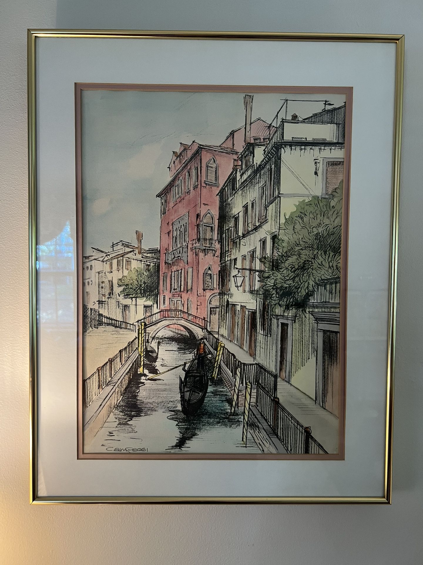 Gorgeous Art by Campeggi in Excellent Condition 18 x 23 Smoke and pet free household