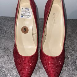 Nine West Red Sparkly Pumps