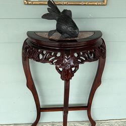 Vintage Chinese Demilune Console Table