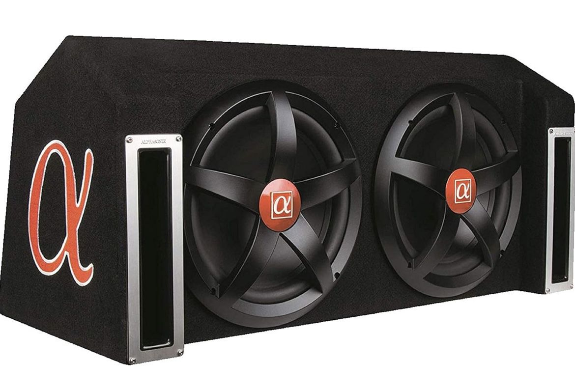 Car Audio Subwoofer Dual 12” Alphasonix With Ported Custom Box 