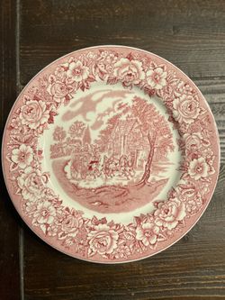 2 Beautiful Red Dinner Plates