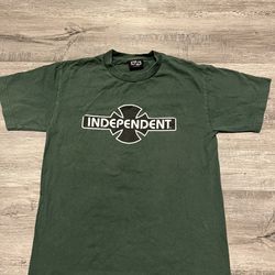 Men's Independent Truck Co Skateboarding Navy Green T-Shirt Size Small Y2K