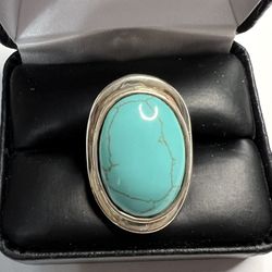 925 Sterling Silver Turquoise turquoise ring size 7