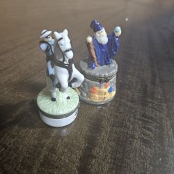PHB Collection Lone Ranger & Mystical Wizard Porcelain Hinged Trinket Box Lot