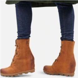 Sorel Joan Of Artic Wedge Leather Boots